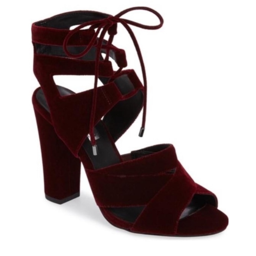 Halogen Velvet Burgundy Heels (WORN ONCE!!)